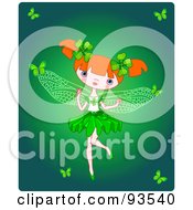 Poster, Art Print Of St Patricks Day Fairy With Butterflies And Clovers