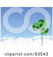 Poster, Art Print Of St Patricks Day Clover Against A Blue Sky With White Clouds