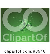 Royalty Free RF Clipart Illustration Of A St Patricks Day Clover With Sparkles On Green