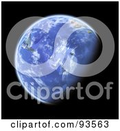 Royalty Free RF Clipart Illustration Of A 3d Globe Centered On The South Pole As Seen From Space On Black