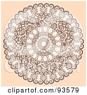 Royalty Free RF Clipart Illustration Of A Round Decorative Medallion Design On Beige