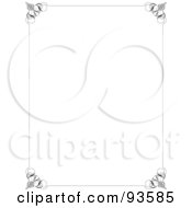 Royalty Free RF Clipart Illustration Of A White Background Bordered With Ornate Edges And Corners