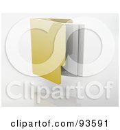 Royalty Free RF Clipart Illustration Of Papers Emerging From A 3d Yellow Filing Folder by KJ Pargeter