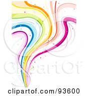 Poster, Art Print Of Vertical Background Of Colorful Rainbow Wavy Lines On White