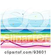 Poster, Art Print Of Square Background Of Colorful Rainbow Lines On White