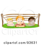 Poster, Art Print Of Group Of Kids Hiding Out And Crawling Under Ropes