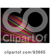 Royalty Free RF Clipart Illustration Of A Twisted Wave Of Rainbow Stripes Over Black by michaeltravers
