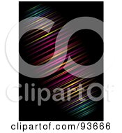 Poster, Art Print Of Puddle Of Rainbow Stripes Over Black
