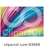 Royalty Free RF Clipart Illustration Of A Fanned Rainbow Curve Background