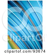 Poster, Art Print Of Background Of Blue White Gray And Orange Curving Stripes