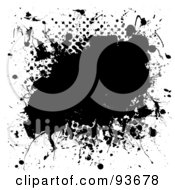Royalty Free RF Clipart Illustration Of A Grungy Black Splatter Of Ink 3 by michaeltravers