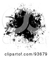 Royalty Free RF Clipart Illustration Of A Grungy Black Splatter Of Ink 1 by michaeltravers