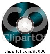 Royalty Free RF Clipart Illustration Of A Shiny Vinyl Record Or Black CD by michaeltravers