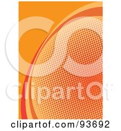 Vertical Orange Halftone Curve Background