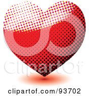 Poster, Art Print Of Red And Black Heart Made Of Halftone Dots