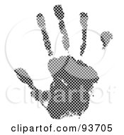 Royalty Free RF Clipart Illustration Of A Black And White Halftone Dot Hand