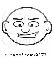Royalty Free Clipart Illustration Of A Grinning Bald Mans Head by Arena Creative