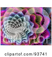 Royalty Free Clipart Illustration Of A Background Of A Funky Flower Like Fractal Vortex