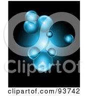 Poster, Art Print Of Background Of Blue Bubbles On Black