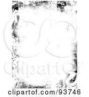 Poster, Art Print Of White Background With A Border Of Grungy Black Marks