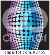 Poster, Art Print Of Bulging Purple And Blue Halftone Wave Over Black