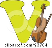 Poster, Art Print Of V Is For Violin Learn The Alphabet Scene