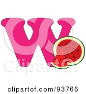 Poster, Art Print Of W Is For Watermelon Learn The Alphabet Scene