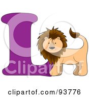 Poster, Art Print Of L Is For Lion Learn The Alphabet Scene