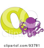 Royalty Free RF Clipart Illustration Of A O Is For Octopus Learn The Alphabet Scene by Maria Bell