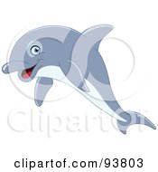Royalty Free RF Clipart Illustration Of A Cute Dolphin by yayayoyo