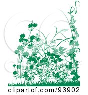 Royalty Free RF Clipart Illustration Of Green Gass Flowers And Foliage