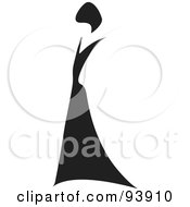 Royalty Free RF Clipart Illustration Of An Abstract Woman With Black Hair In A Black Dress by toonster #COLLC93910-0117
