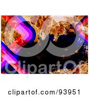 Poster, Art Print Of Retro Funky Background Of Fire Splatters And Curves