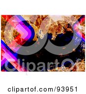 Royalty Free RF Clipart Illustration Of A Retro Funky Background Of Fire Splatters And Curves