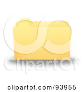 3d Yellow Office Filing Folder Slightly Open And Empty