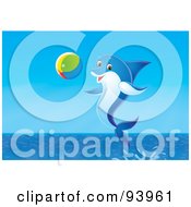 Poster, Art Print Of Playful Dolphin Jumping With A Beach Ball