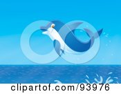 Poster, Art Print Of Jumping Blue Dolphin With A Splash