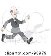 Poster, Art Print Of Sweating Business Man Running With A Shadow