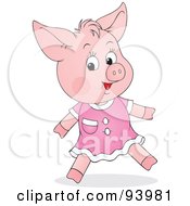 Royalty Free RF Clipart Illustration Of A Cute Female Piglet In A Pink Dress