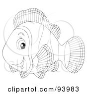 Royalty Free RF Clipart Illustration Of An Outlined Cute Clownfish by Alex Bannykh