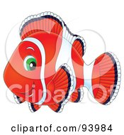 Poster, Art Print Of Red Clownfish With Green Eyes