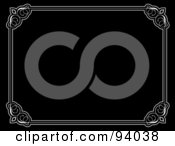 Royalty Free RF Clipart Illustration Of A Vintage White Border Over A Black Background