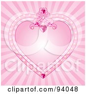 Royalty Free RF Clipart Illustration Of A Pink Princess Heart Over A Shining Background