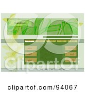 Poster, Art Print Of Ecology Website Design Template With Navigation Buttons And Leaves