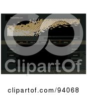 Royalty Free RF Clipart Illustration Of A Website Design Template With Navigation Buttons And Gold Mosaic Tiles
