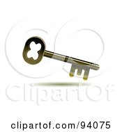 Royalty Free RF Clipart Illustration Of A Golden Skeleton Key Icon by MilsiArt