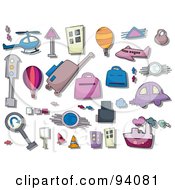 Royalty Free RF Clipart Illustration Of A Digital Collage Of A Group Of Travel Icons And Items