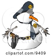 Poster, Art Print Of Snowman Police Officer