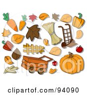 Royalty Free RF Clipart Illustration Of A Digital Collage Of A Group Of Autumn Icons And Items