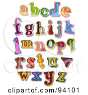 Poster, Art Print Of Digital Collage Of Colorfully Patterned Lowercase Alphabet Letters